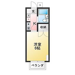 メゾンド・エンボワール2 1Kの間取図画像