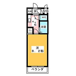 エンジェルベガ 1Kの間取図画像