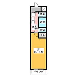 タウンコート春日井 1Kの間取図画像