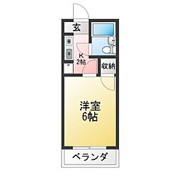 メゾンド・マーベラス 1Kの間取図画像