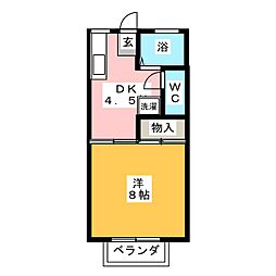 メゾンリベルテ 1DKの間取図画像