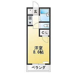 メゾン庄名2 ワンルームの間取図画像