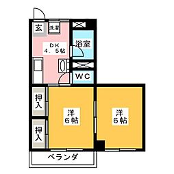 サラソタ　ヴィータ 4階2DKの間取り