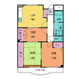 パラサンピア　III 3階3LDKの間取り