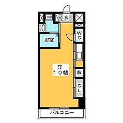レオン南桜 2階ワンルームの間取り