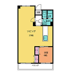 セントラルレジデンス相生苑 6階1LDKの間取り