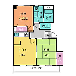 刈谷アルタイル 2LDKの間取図画像