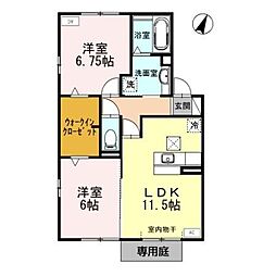 ローベルジュA 2LDKの間取図画像