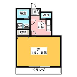 ビアード・ココ 1Kの間取図画像