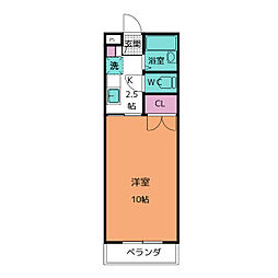 パレストモエ 1Kの間取図画像