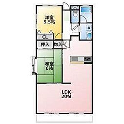 リトルアイランド 2LDKの間取図画像