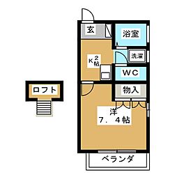 内藤ビル 1Kの間取図画像