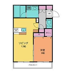 メゾンユタカ 1LDKの間取図画像