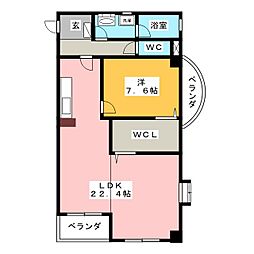 SuncourtHANNOKI 1LDKの間取図画像