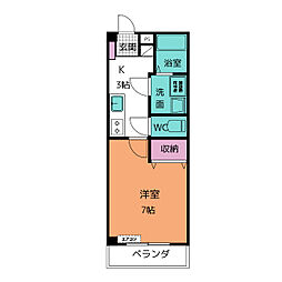 ワンルーム田戸B 1Kの間取図画像