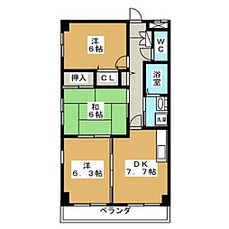 グランメールふじみ 3DKの間取図画像
