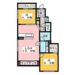 フェリシオン 2LDKの間取図画像