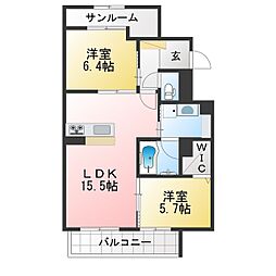 リラフォート刈谷 2LDKの間取図画像
