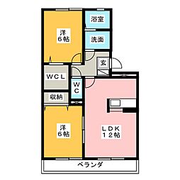 リヴィエール 2LDKの間取図画像