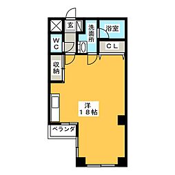 デザイナーズマンション　Ｗｉｌｌ 3階ワンルームの間取り