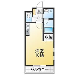 エクセル上八田2 ワンルームの間取図画像