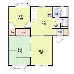 アネックスオガワ　Ａ棟 2階3DKの間取り