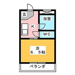 サンコーポ八幡 1Kの間取図画像