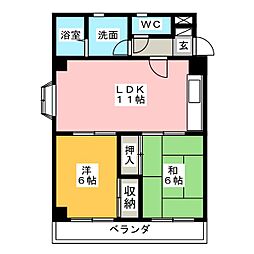 アムール惣中 2LDKの間取図画像