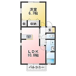 ハイツフォレスト 1LDKの間取図画像