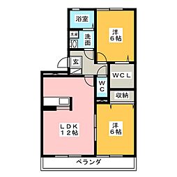 リヴィエール 2LDKの間取図画像
