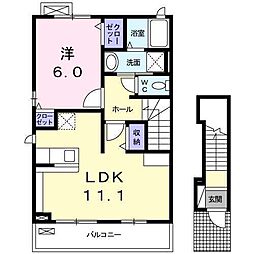 サウスウイング味美2 1LDKの間取図画像