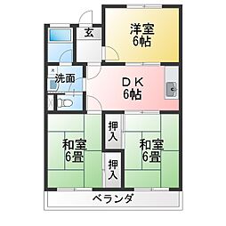 メゾン辻山 3DKの間取図画像