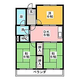 メゾン辻山 3DKの間取図画像