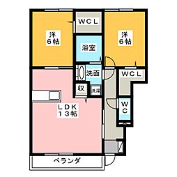 ユーパレスA 2LDKの間取図画像