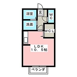 パースィモン ワンルームの間取図画像