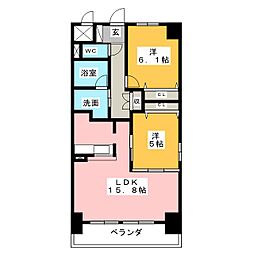 リヴィエール前並 2LDKの間取図画像