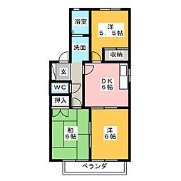 白山コート 3DKの間取図画像