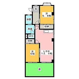 メゾンアイリス 2LDKの間取図画像