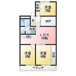 ラフィネ下条 3SLDKの間取図画像