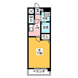 ハイツ・メグ 1Kの間取図画像