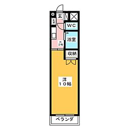 アストリーム2 1Kの間取図画像
