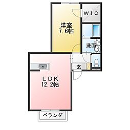 T-FLAT勝川 1LDKの間取図画像