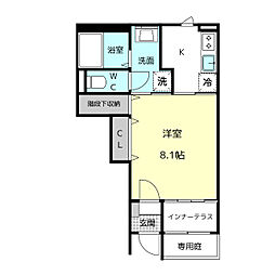 ブルーデイジー 1階1Kの間取り