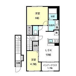 マヒナ 2階2LDKの間取り