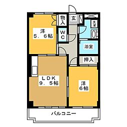 アーバンステージY.S 2DKの間取図画像