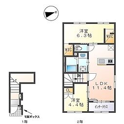 キナリエ 2LDKの間取図画像
