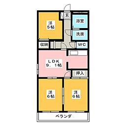 M.エターナル 3DKの間取図画像