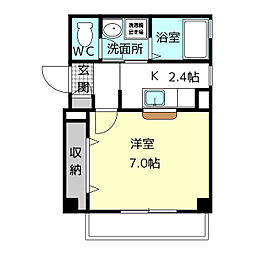 グリーンアベニュー桂 1Kの間取図画像