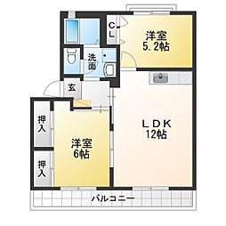喜楽A 2LDKの間取図画像