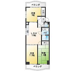 ユーム2 3LDKの間取図画像